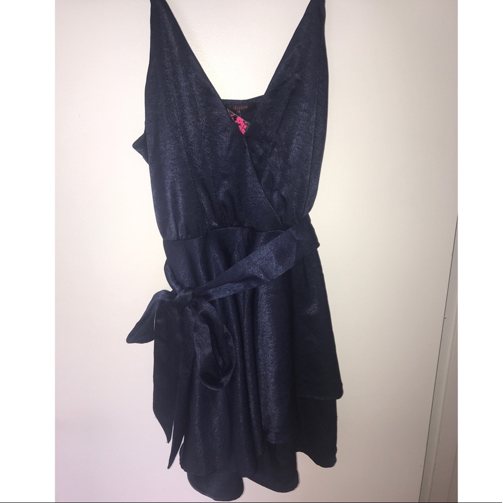 Navy Blue Silk Romper! NEVER WORN